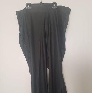 Black Polyester and Spandex Stretch Pants